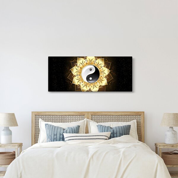 Kép - arany yin-yang (120x50 cm)