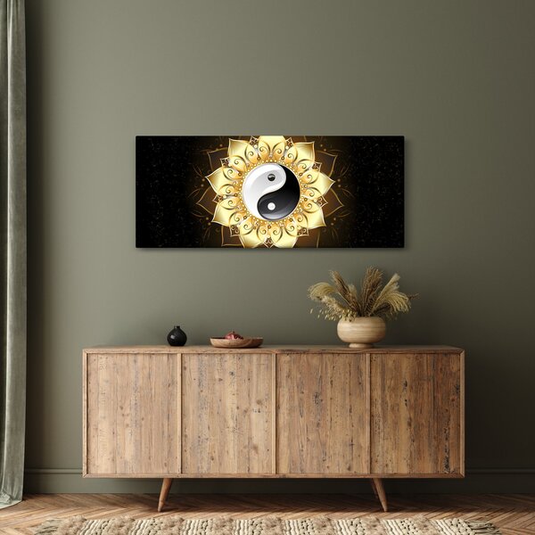 Kép - arany yin-yang (120x50 cm)