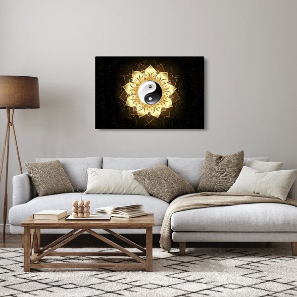 Kép - arany yin-yang (90x60 cm)