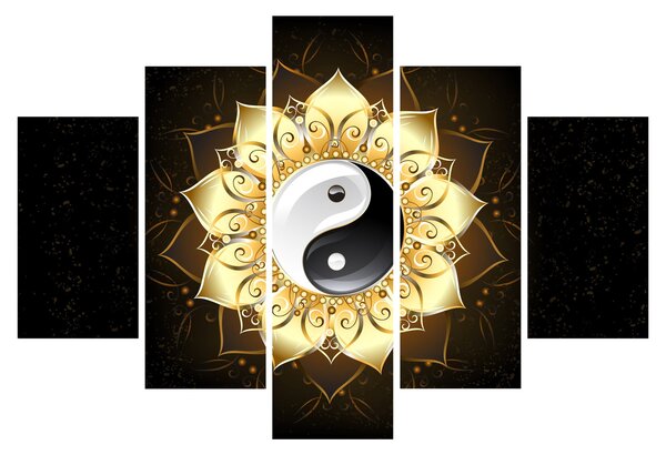 Kép - arany yin-yang (150x105 cm)