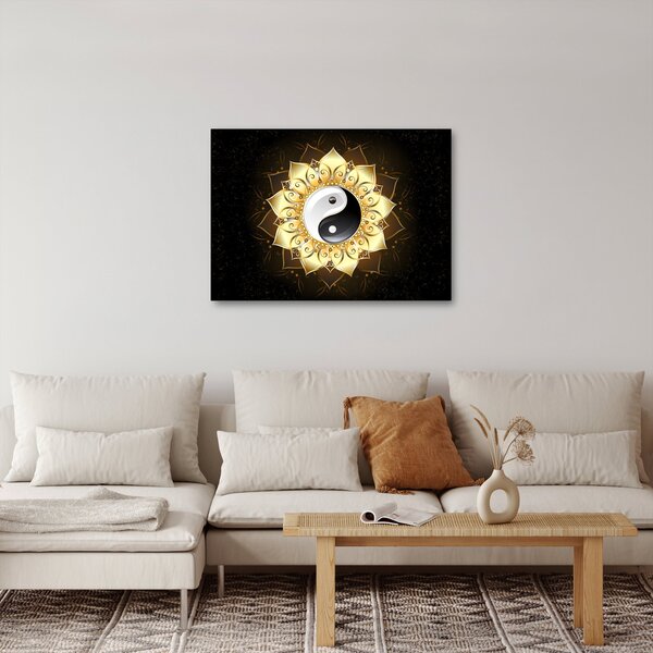 Kép - arany yin-yang (70x50 cm)