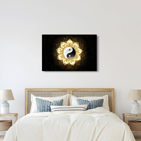 Kép - arany yin-yang (90x60 cm)