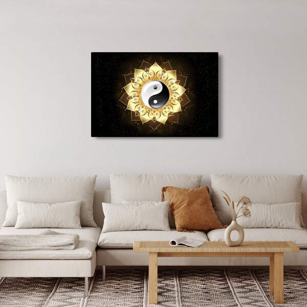 Kép - arany yin-yang (90x60 cm)