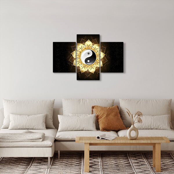 Kép - arany yin-yang (90x60 cm)