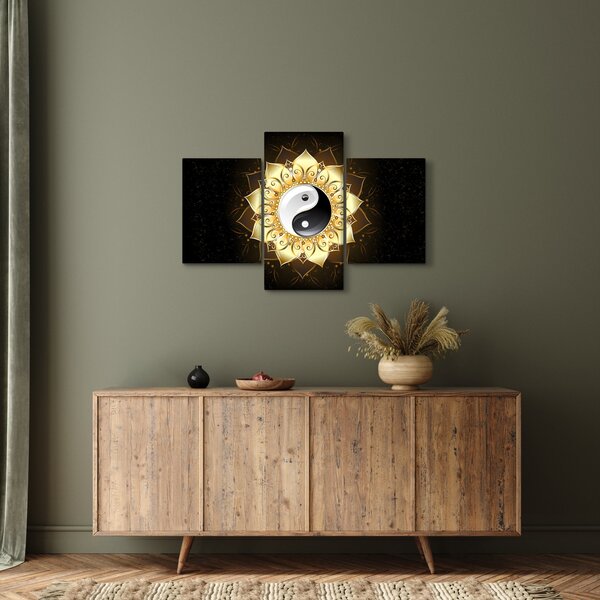 Kép - arany yin-yang (90x60 cm)
