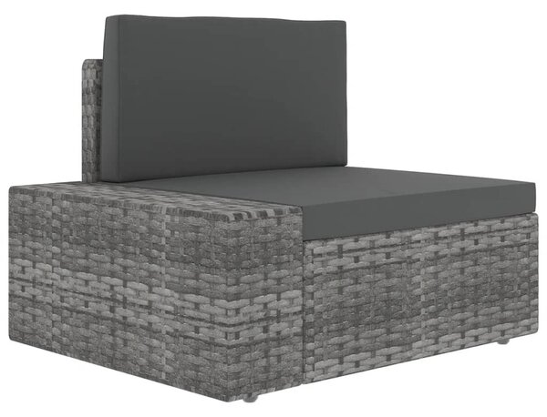 14 részes szürke polyrattan kerti ülőgarnitúra párnákkal