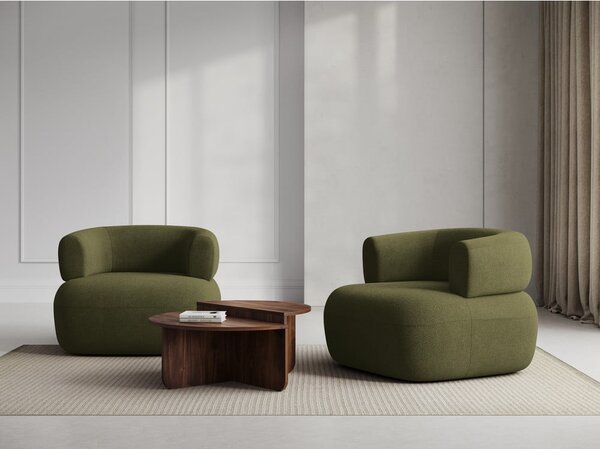 Zöld buklé fotel Jenny – Micadoni Home