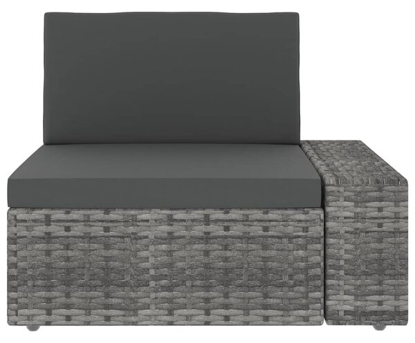 14 részes szürke polyrattan kerti ülőgarnitúra párnákkal