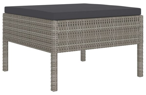 6 részes szürke polyrattan kerti ülőgarnitúra párnákkal