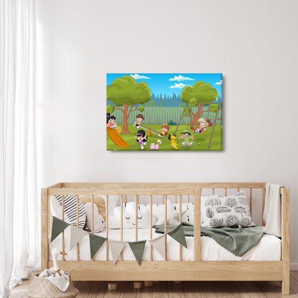 Kép - gyerekek a játszótéren (90x60 cm)
