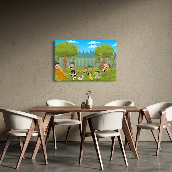 Kép - gyerekek a játszótéren (90x60 cm)