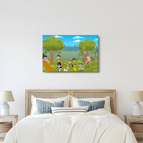 Kép - gyerekek a játszótéren (90x60 cm)