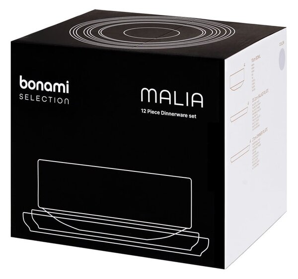 Malia 12 db-os krémszínű agyagkerámia étkészlet - Bonami selection