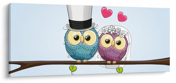 Kép - szerelmes baglyok (120x50 cm)
