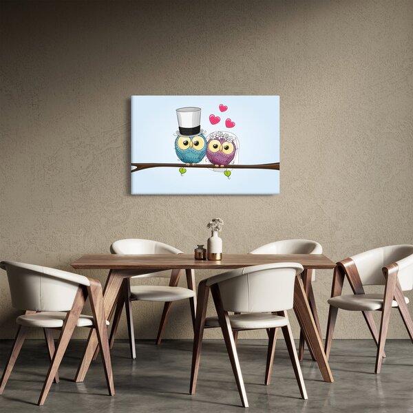 Kép - szerelmes baglyok (90x60 cm)