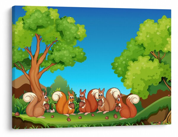 Kép - boldog mókusok (70x50 cm)