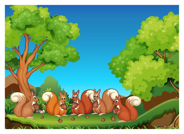 Kép - boldog mókusok (70x50 cm)