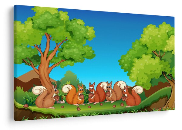 Kép - boldog mókusok (90x60 cm)