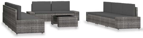 10 részes szürke polyrattan kerti ülőgarnitúra