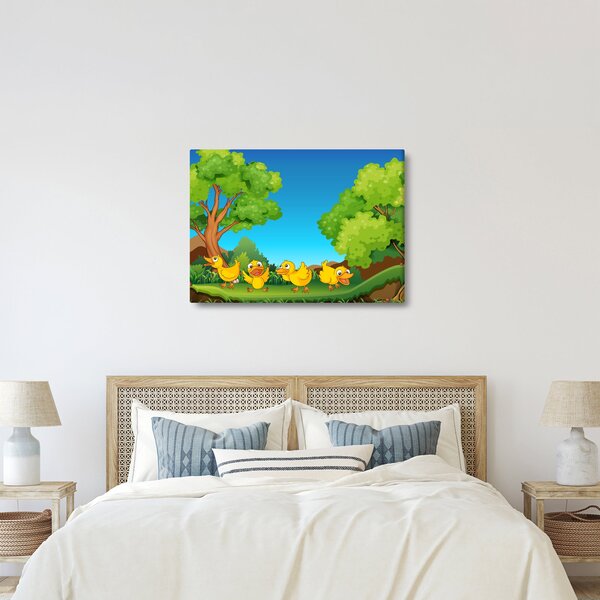 Kép - boldog, kiskacsák (70x50 cm)