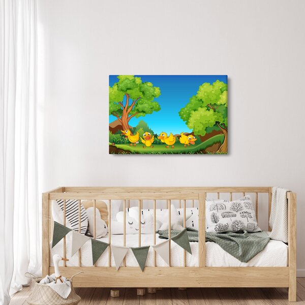 Kép - boldog, kiskacsák (90x60 cm)