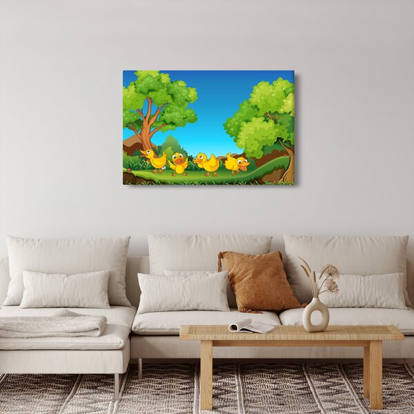 Kép - boldog, kiskacsák (90x60 cm)
