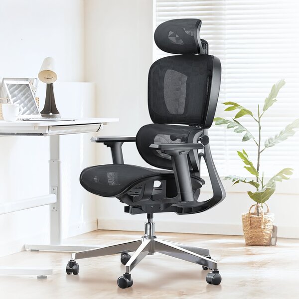 Prémium ergonomikus irodai szék, forgószék, fekete (T03) hálós