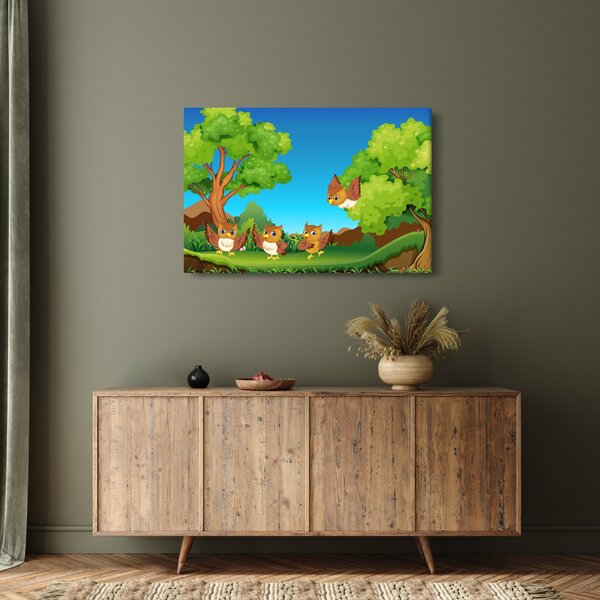 Kép - vidám baglyok (90x60 cm)