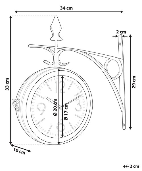 Fali óra ROMONT 34 cm Fém Ezüst