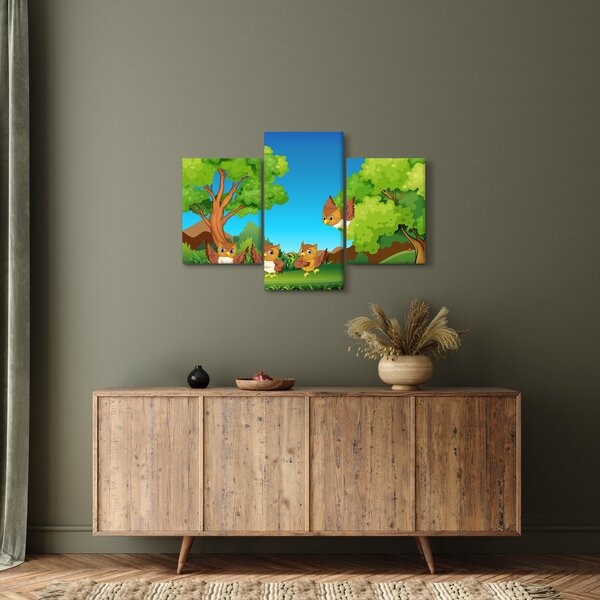 Kép - vidám baglyok (90x60 cm)