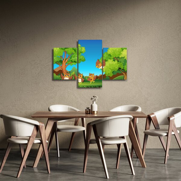 Kép - vidám baglyok (90x60 cm)