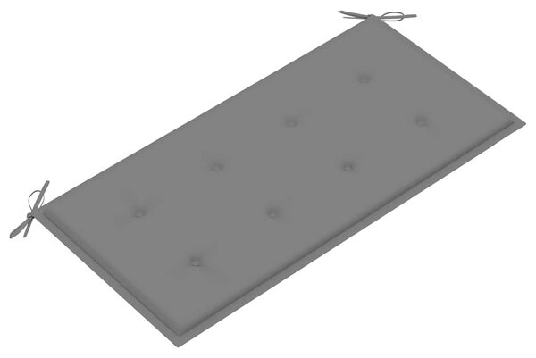 Tömör tíkfa kerti pad szürke párnával 112 cm
