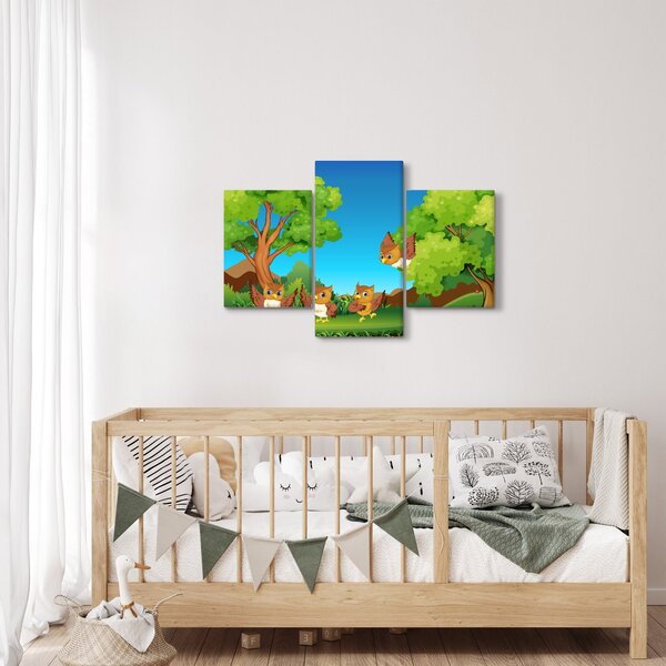 Kép - vidám baglyok (90x60 cm)