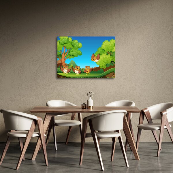 Kép - vidám baglyok (70x50 cm)