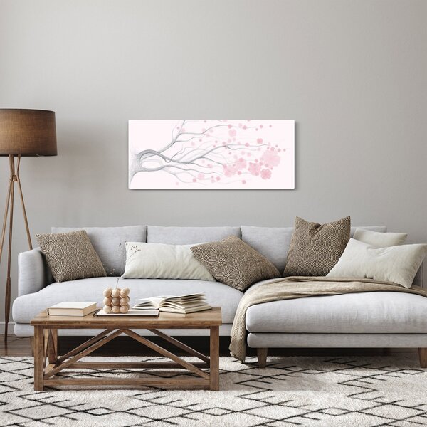 Kép - rózsaszín virágok (120x50 cm)