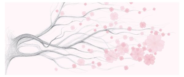 Kép - rózsaszín virágok (120x50 cm)