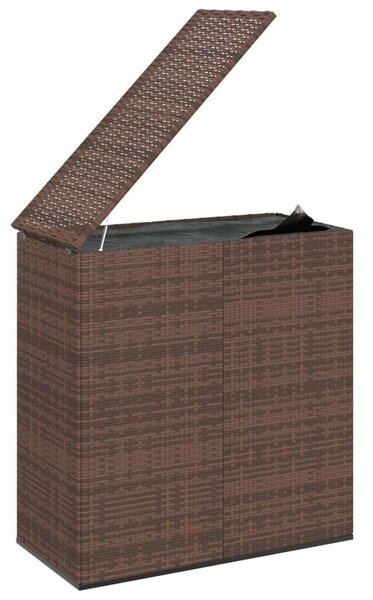 Polyrattan Kert Párna Tároló - Barna - 100x49x103,5cm