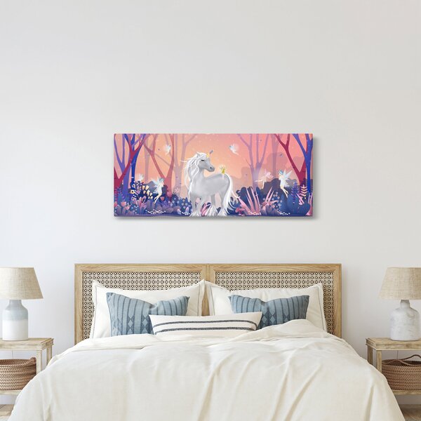 Kép - egyszarvú alatt egy varázslatos erdőben (120x50 cm)