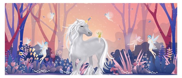 Kép - egyszarvú alatt egy varázslatos erdőben (120x50 cm)