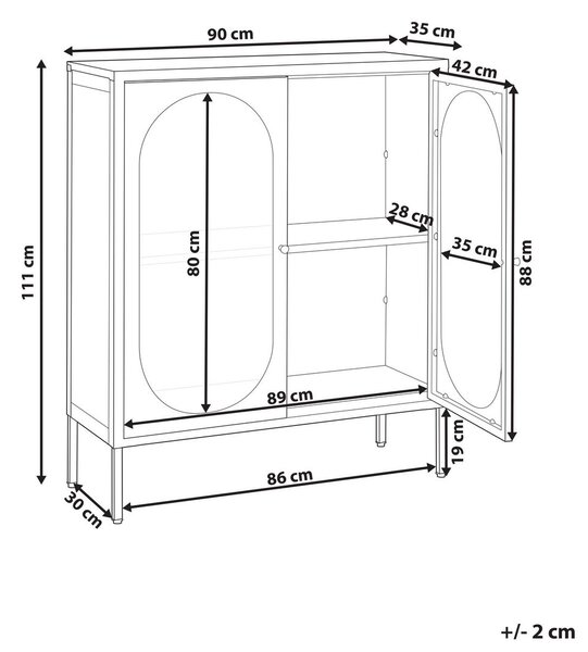 Vitrin SARRE Fém 90 cm Fekete