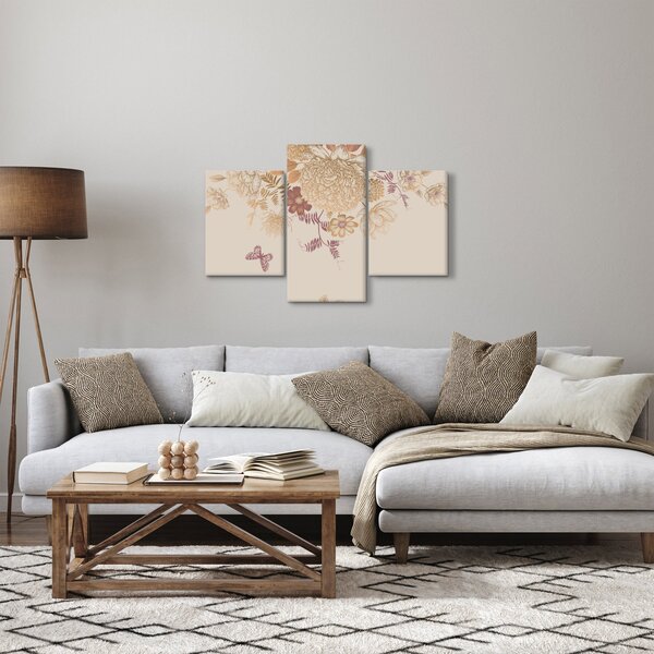 Kép - szüret virágok és pillangók (90x60 cm)