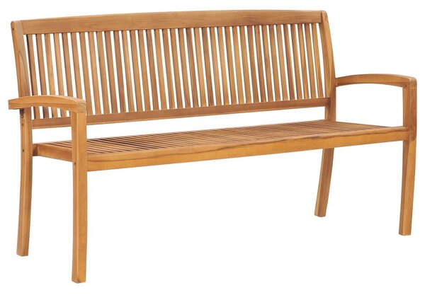 Tömör tíkfa rakásolható kerti pad párnával 159 cm