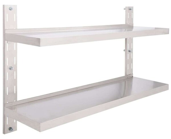 VidaXL Konyhai Fali Polc - Rozsdamentes Acél - 120x30 cm