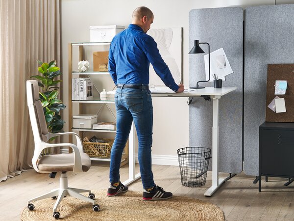 Elektromosan állítható asztal GRIFTON Fehér 120 cm 60 cm