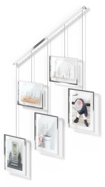 Ezüstszínű fém fali képkeret szett 5 db-os 66x69 cm Exhibit – Umbra