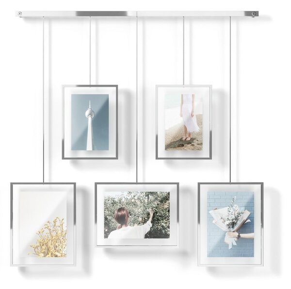 Ezüstszínű fém fali képkeret szett 5 db-os 70x80 cm Exhibit – Umbra