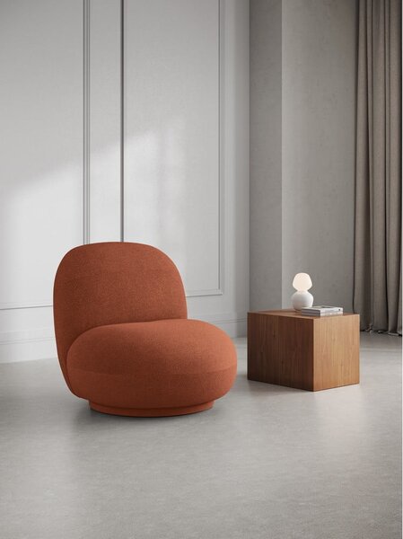 Téglavörös buklé fotel Chuck – Micadoni Home