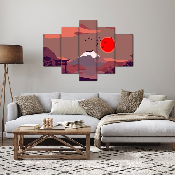 Kép - A Fuji-hegy illusztrációi (150x105 cm)
