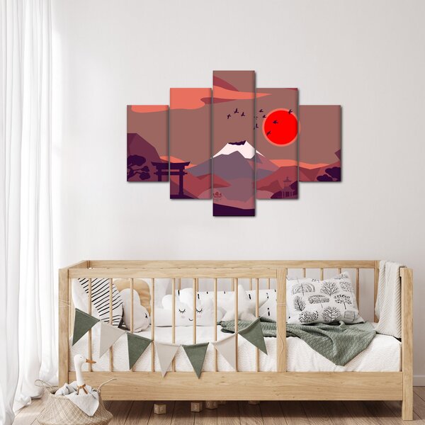 Kép - A Fuji-hegy illusztrációi (150x105 cm)