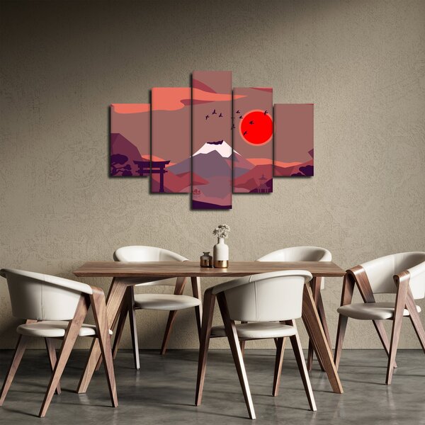 Kép - A Fuji-hegy illusztrációi (150x105 cm)